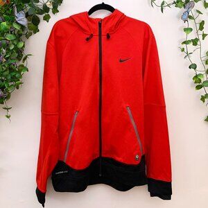 Nike Thermafit Red Black Hoodie Jacket Size XL